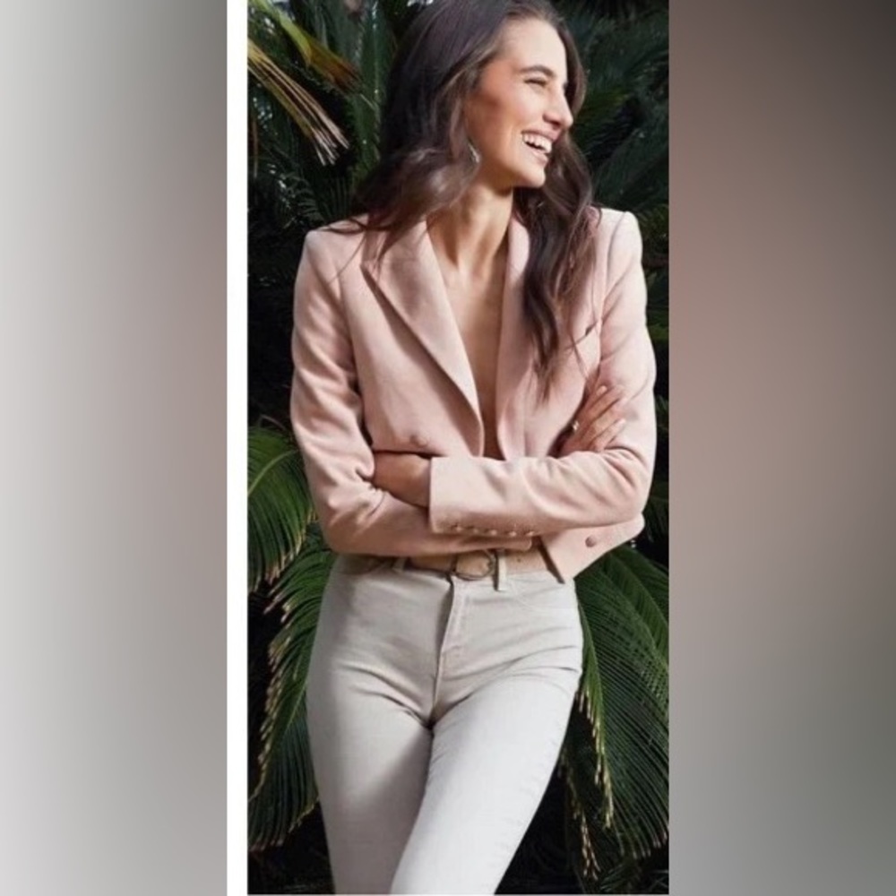 NWT $450 L'Agence Inez Linen Blend Crop Blazer